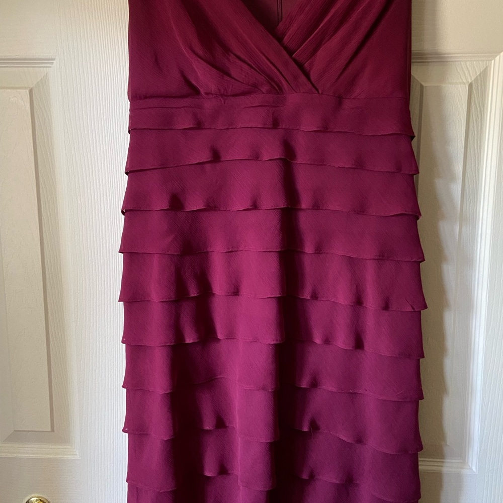 Jessica Burgundy Tiered Midi Dress